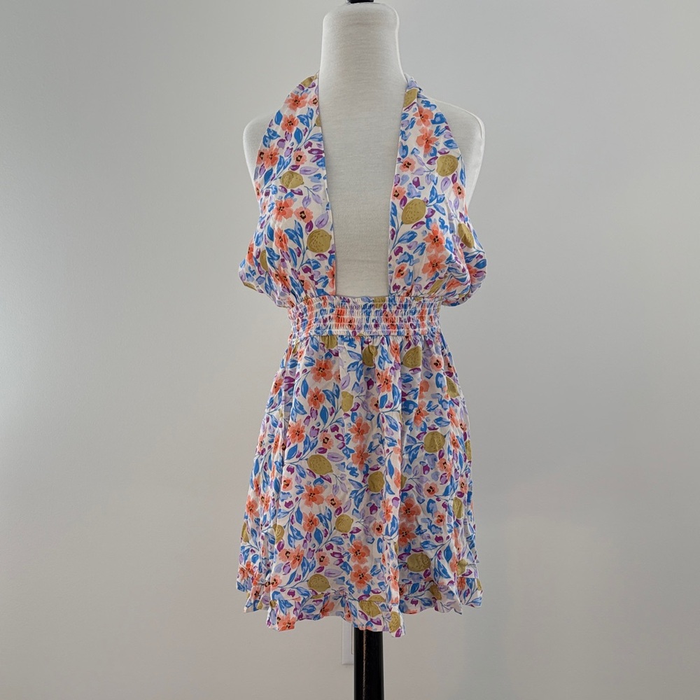 Floral Halter Mini Dress